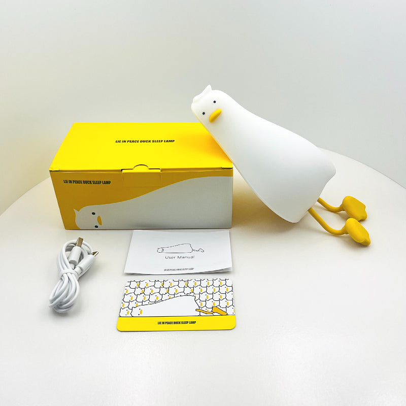 Veilleuse Canard Couché – Lampe LED Rechargeable en Silicone Souple