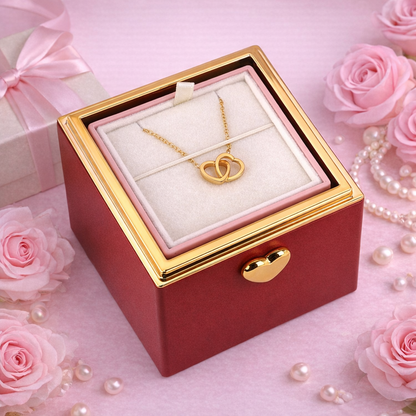 Boîte cadeau de bijoux Rose Éternelle – Boîte surprise avec vraie rose pour la Fête des Mères et les Anniversaires