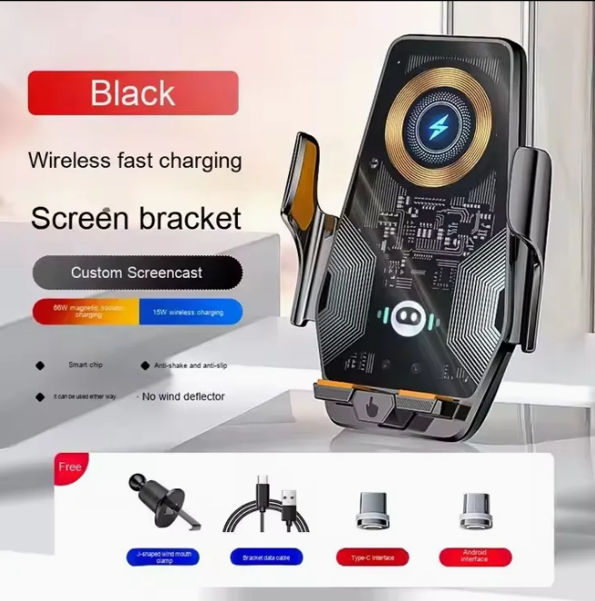 Chargeur de voiture sans fil Qi Smartible 10 W et support de téléphone à verrouillage automatique