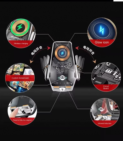 Chargeur de voiture sans fil Qi Smartible 10 W et support de téléphone à verrouillage automatique