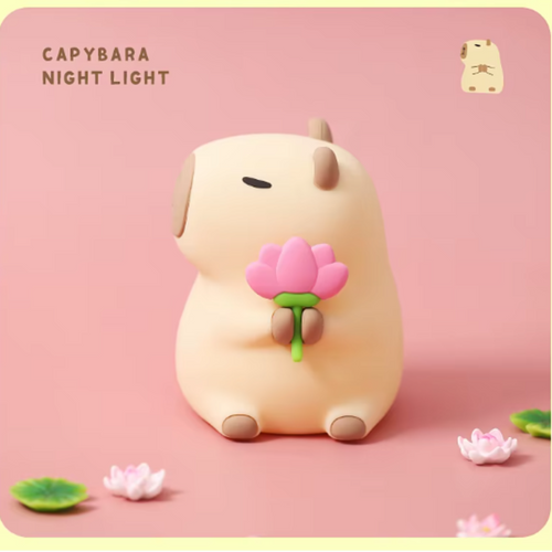 Veilleuse Capybara – Lampe LED Rechargeable en Silicone Souple