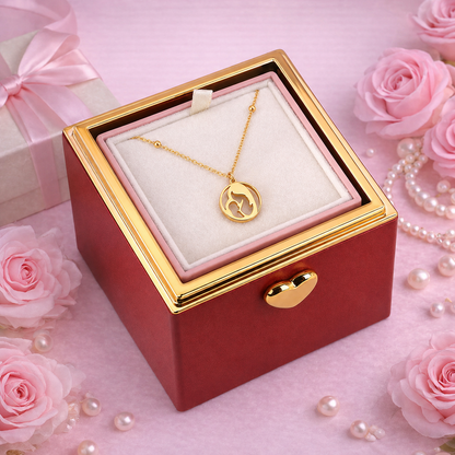 Boîte cadeau de bijoux Rose Éternelle – Boîte surprise avec vraie rose pour la Fête des Mères et les Anniversaires