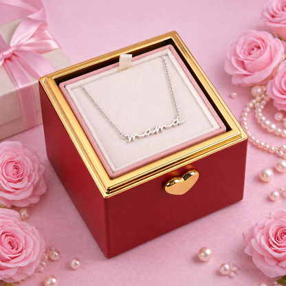 Boîte cadeau de bijoux Rose Éternelle – Boîte surprise avec vraie rose pour la Fête des Mères et les Anniversaires