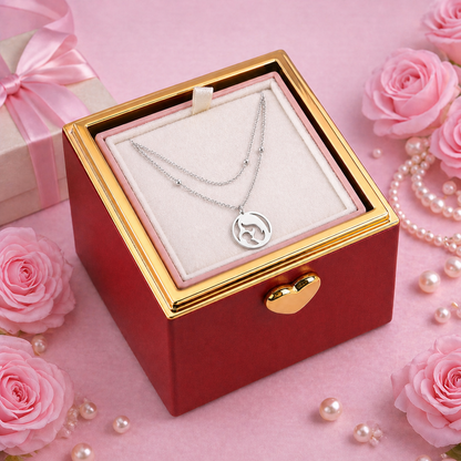 Boîte cadeau de bijoux Rose Éternelle – Boîte surprise avec vraie rose pour la Fête des Mères et les Anniversaires