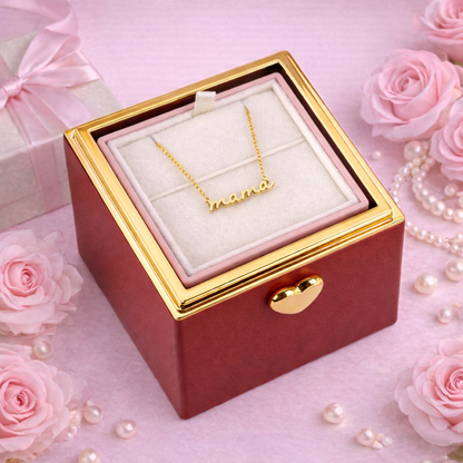 Boîte cadeau de bijoux Rose Éternelle – Boîte surprise avec vraie rose pour la Fête des Mères et les Anniversaires