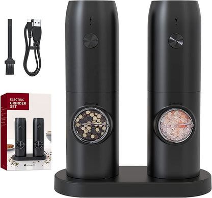 Moulin à poivre électrique rechargeable, ensemble moulin à sel et poivre avec lumière LED, best-seller