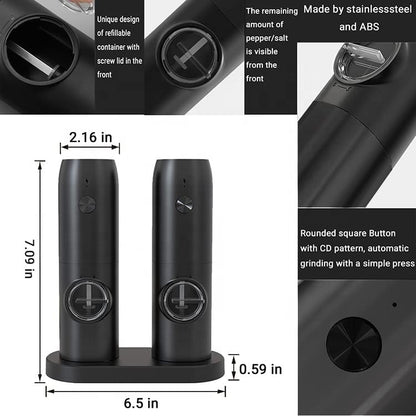 Moulin à poivre électrique rechargeable, ensemble moulin à sel et poivre avec lumière LED, best-seller