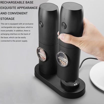 Moulin à poivre électrique rechargeable, ensemble moulin à sel et poivre avec lumière LED, best-seller