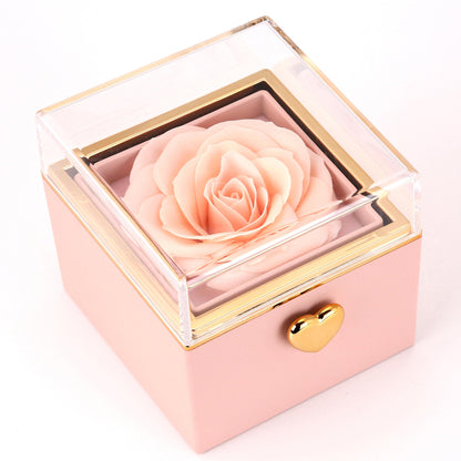 Boîte cadeau de bijoux Rose Éternelle – Boîte surprise avec vraie rose pour la Fête des Mères et les Anniversaires