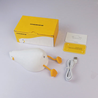 Veilleuse Canard Couché (Silicone Souple) – Intensité réglable par simple pression, LED rechargeable