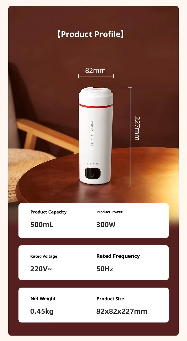 Bouilloire de voyage rechargeable Smartible – 500 ml, tasse chauffante portable à température contrôlée