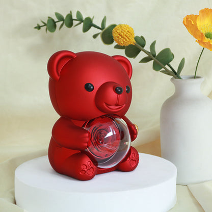 Boîte Cadeau Collier Caché – Boîte à Bijoux Ours Rose Rotatif