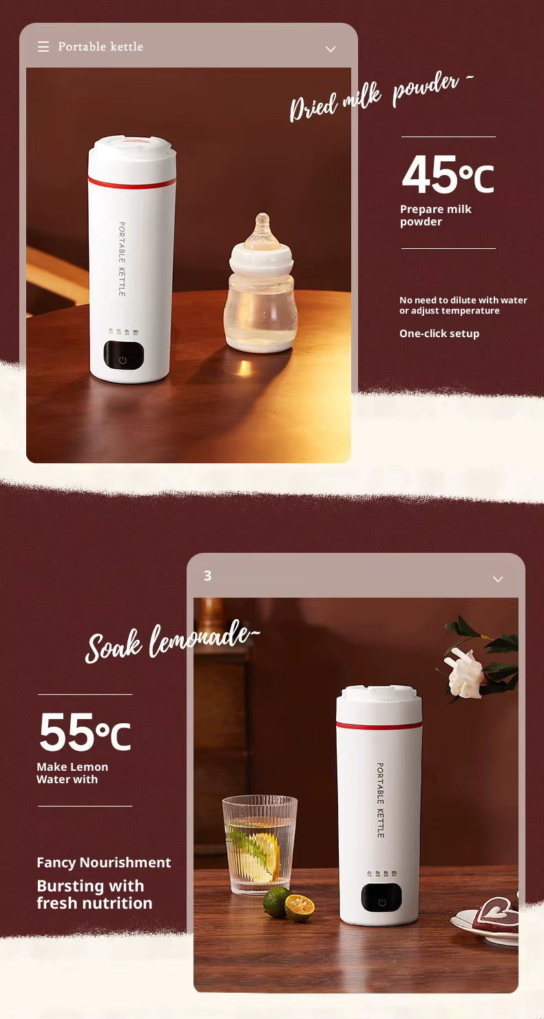Bouilloire de voyage rechargeable Smartible – 500 ml, tasse chauffante portable à température contrôlée
