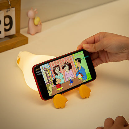 Veilleuse Canard Couché – Lampe LED Rechargeable en Silicone Souple