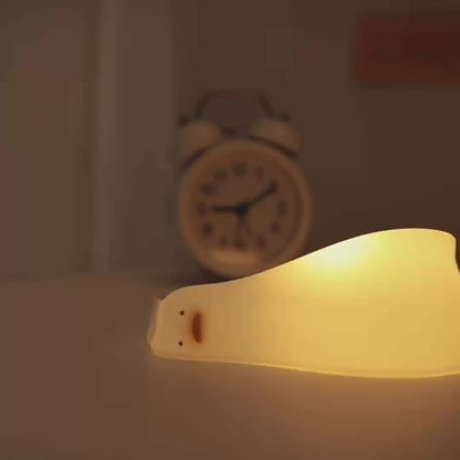 Veilleuse Canard Couché – Lampe LED Rechargeable en Silicone Souple