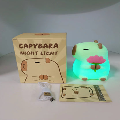 Veilleuse Capybara – Lampe LED Rechargeable en Silicone Souple