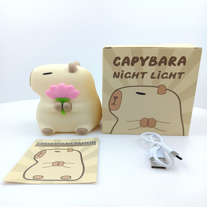 Veilleuse Capybara – Lampe LED Rechargeable en Silicone Souple