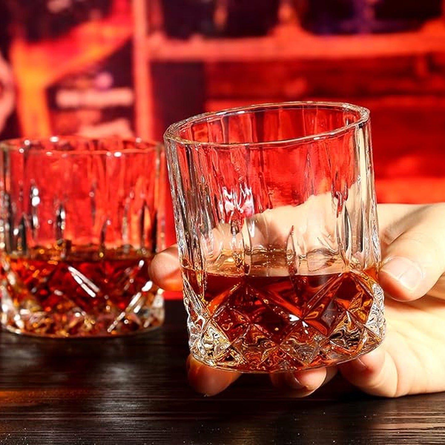 Coffret Cadeau Whisky – Boîte en Bois avec 2 Verres et Pierres à Whisky
