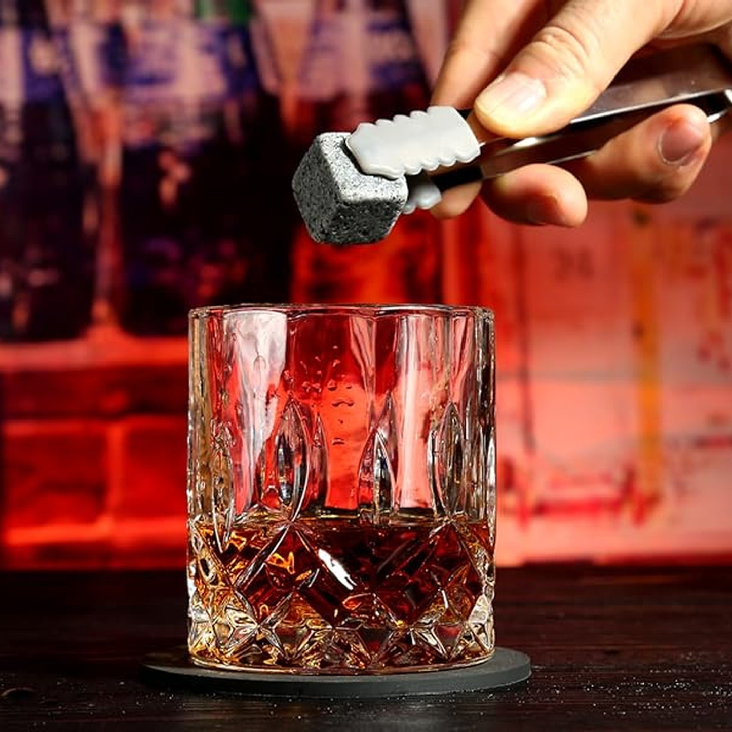 Coffret Cadeau Whisky – Boîte en Bois avec 2 Verres et Pierres à Whisky